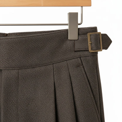 Brown Gurkha Trousers - Charcoal - Texture Close Up