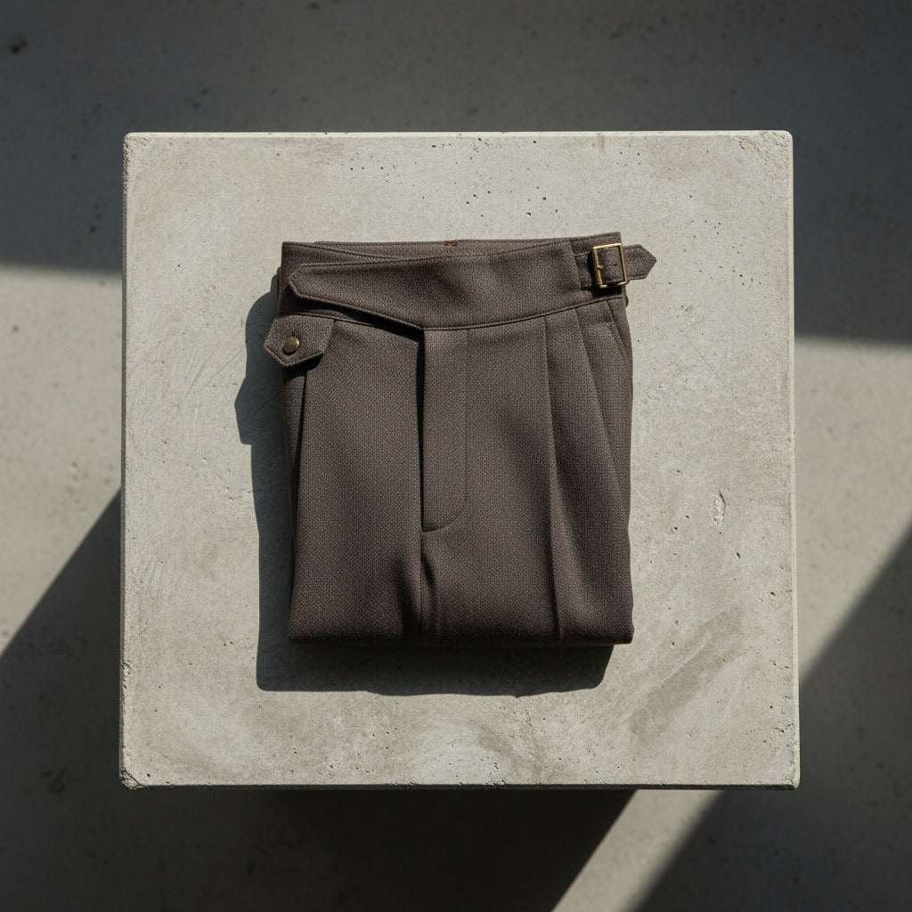 Brown Gurkha Trousers - Charcoal - Lifestyle Inspiration