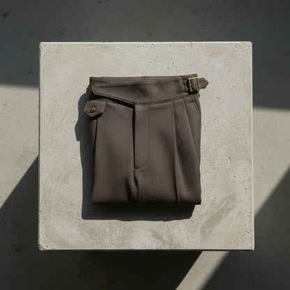 Brown Gurkha Trousers - Charcoal - Lifestyle Inspiration