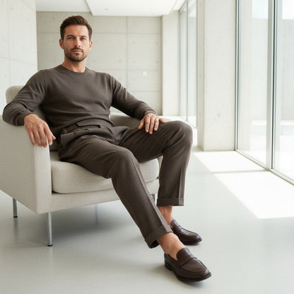 Brown Gurkha Trousers - Brown - Side Profile