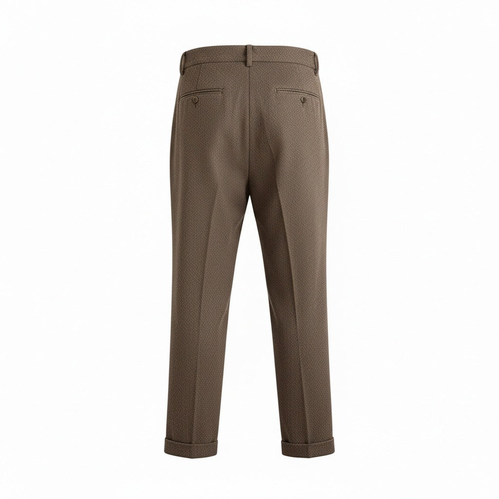 Brown Gurkha Trousers - Brown - Fabric Detail