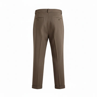 Brown Gurkha Trousers - Brown - Fabric Detail