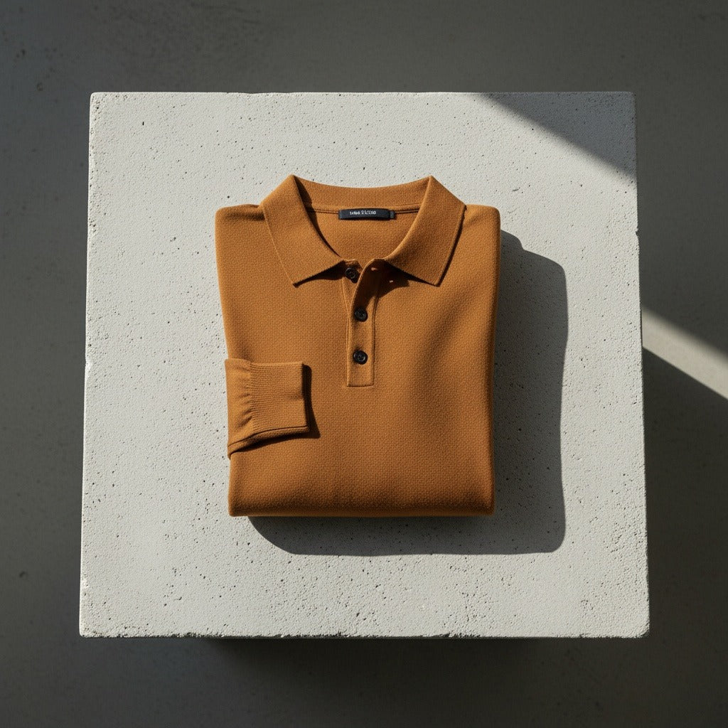 Brown Long Sleeve Polo Shirt - Brown - Lifestyle Inspiration