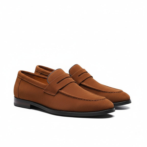 Brown Penny Loafers Men's - Brown - Front View