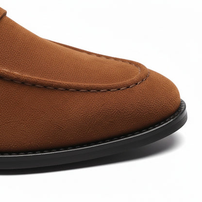 Brown Penny Loafers Men's - Brown - Texture Close Up