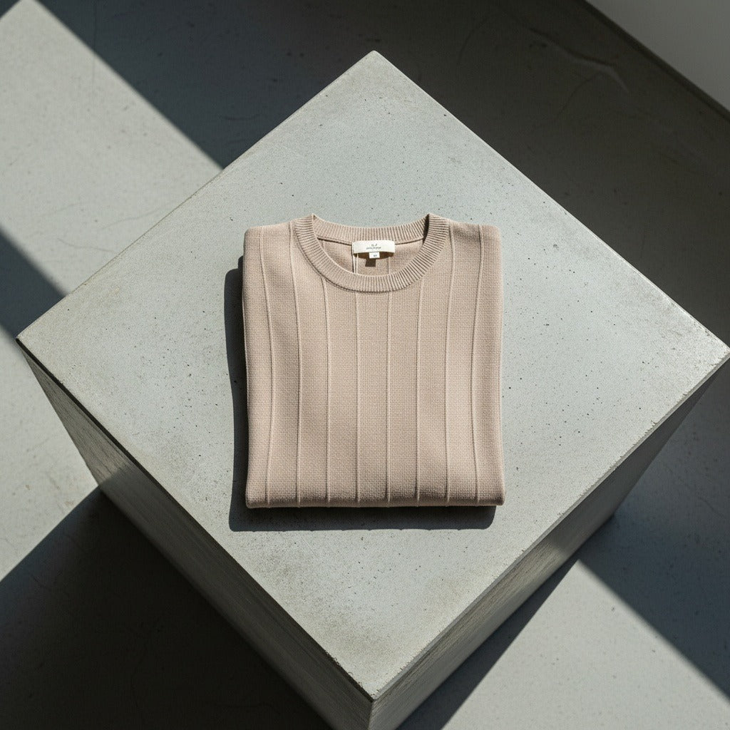 Brown Ribbed T Shirt - Brown - Lifestyle Inspiration