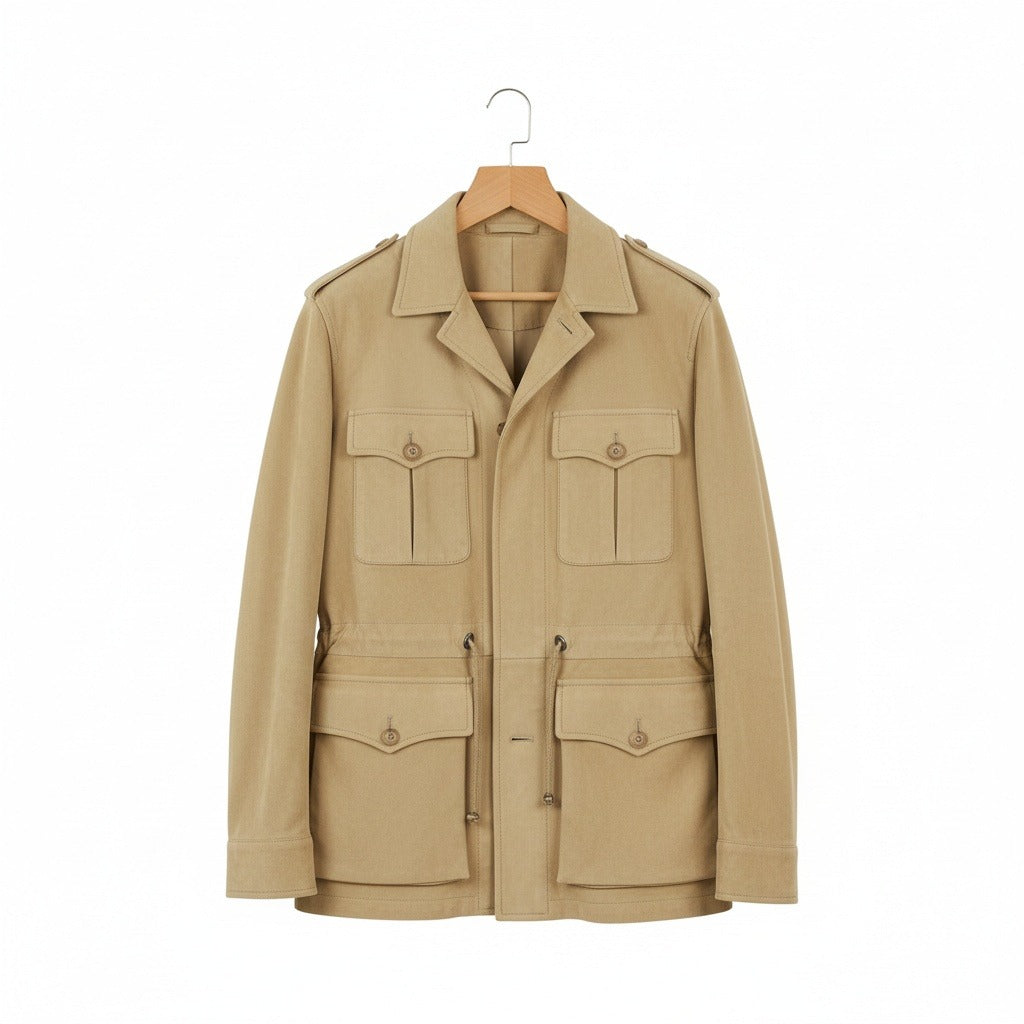 Brown Safari Jacket - Brown - Front View