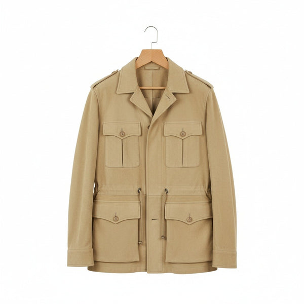 Brown Safari Jacket - Brown - Front View