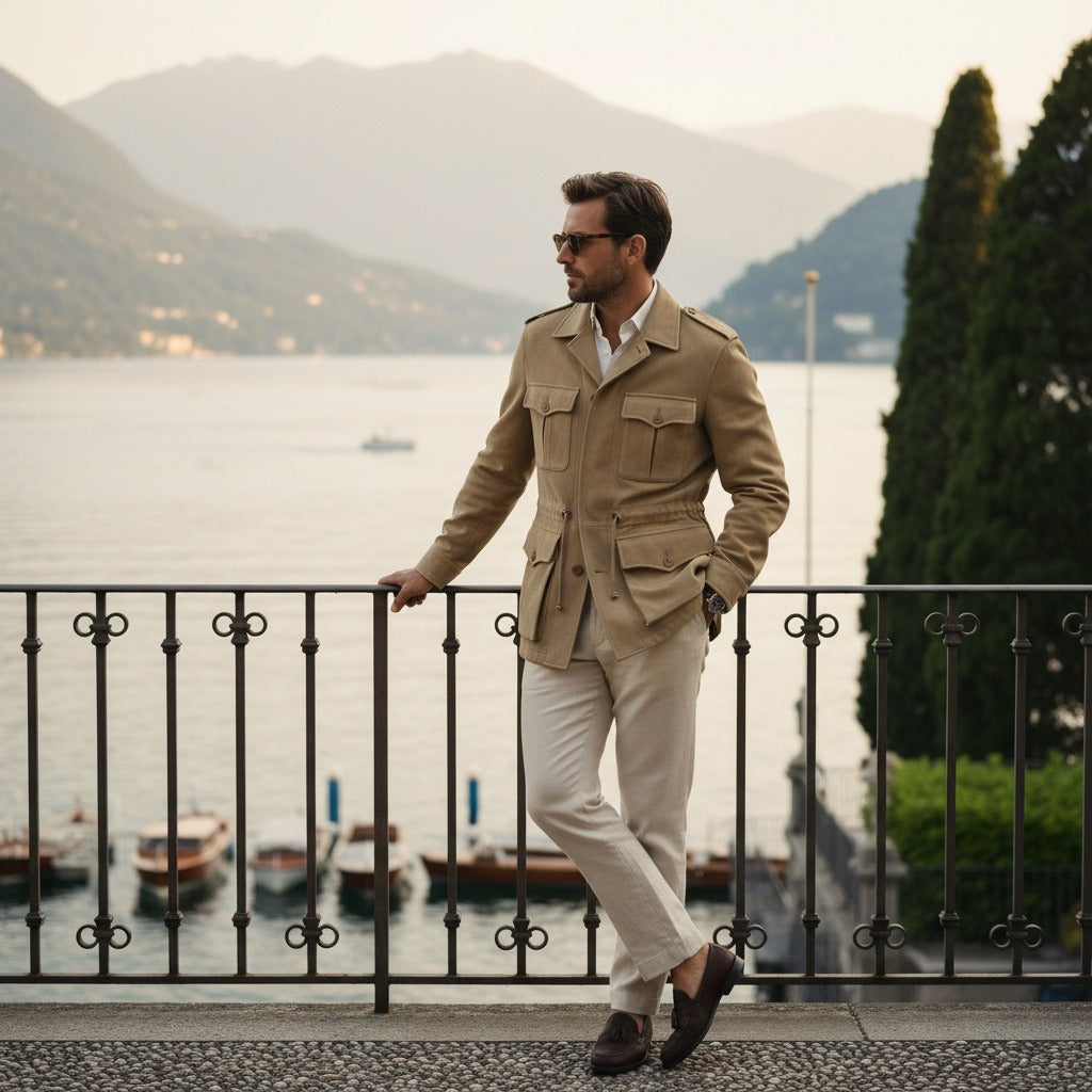 Brown Safari Jacket - Brown - Angled Shot
