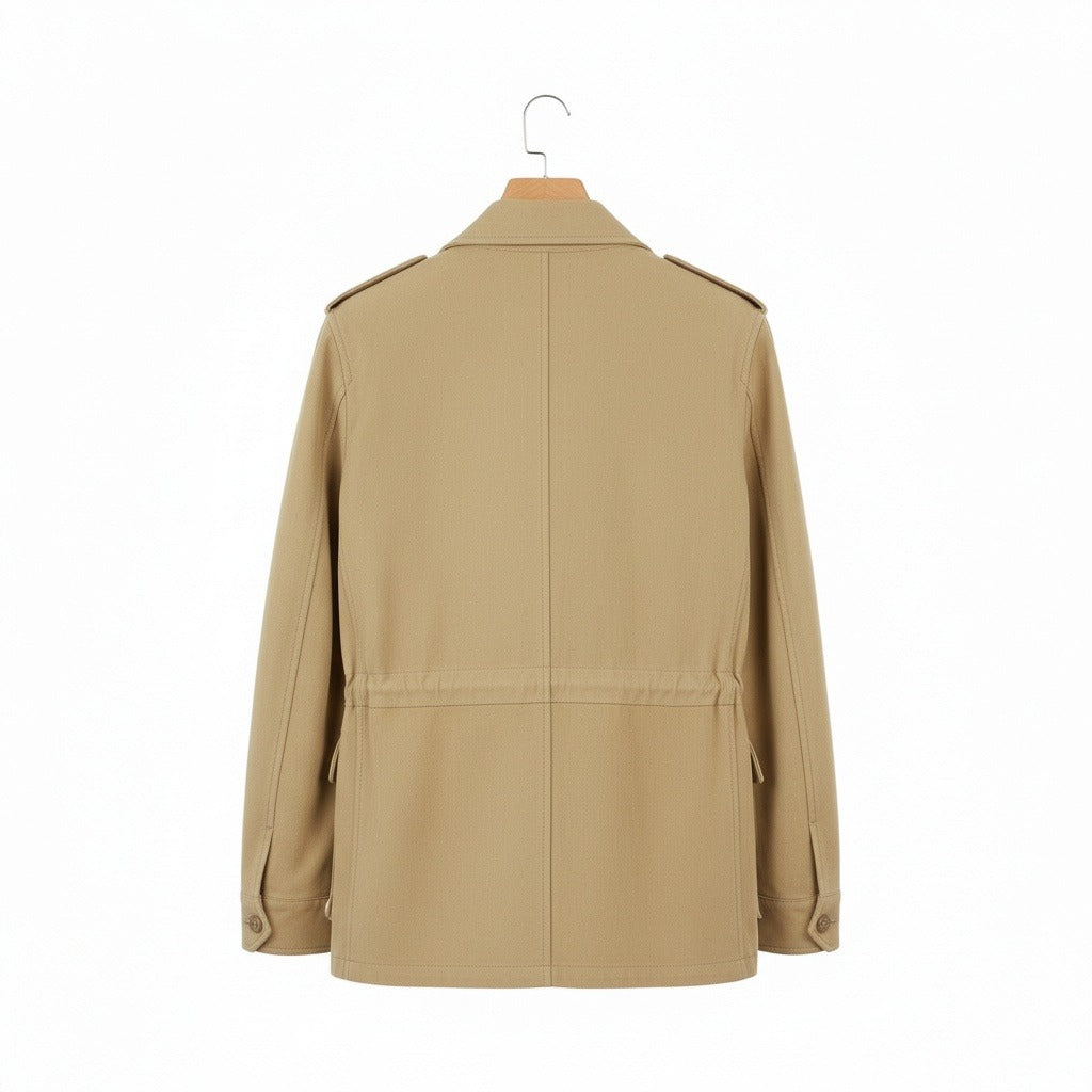 Brown Safari Jacket - Brown - Fabric Detail
