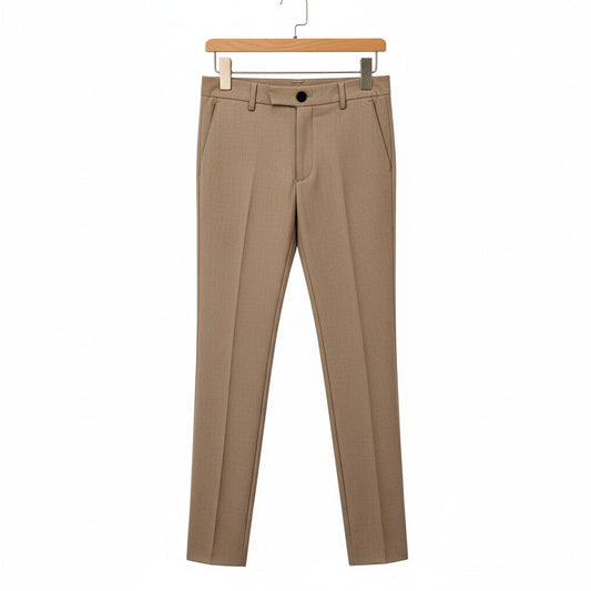 Brown Suit Trousers - Brown - Front View