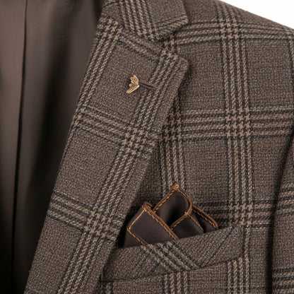 Brown Three Piece Suit - Brown - Texture Close Up