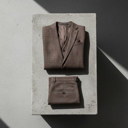 Brown Three Piece Suit - Brown - Lifestyle Inspiration
