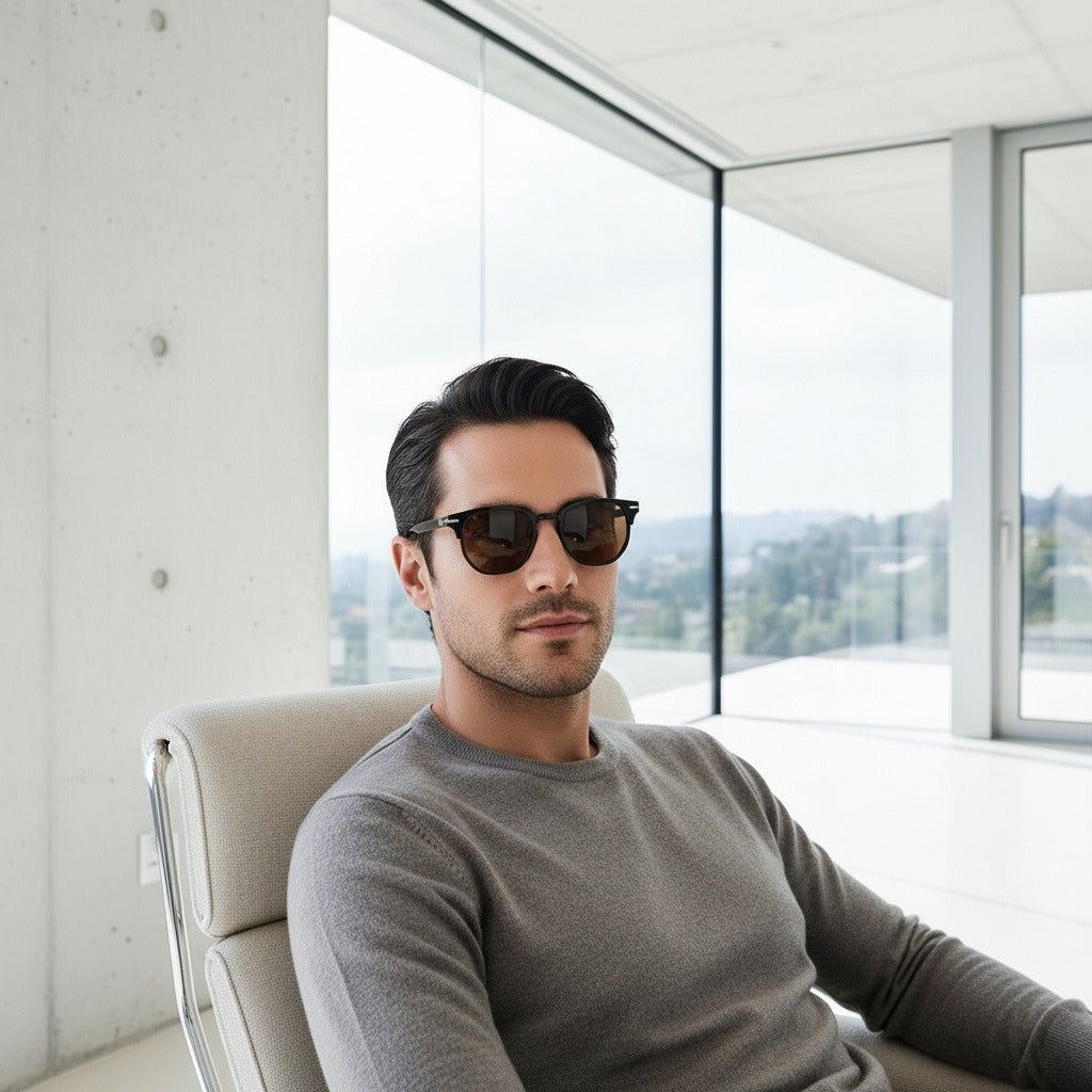 Brown Tinted Sunglasses Men's - Brown - Side Profile