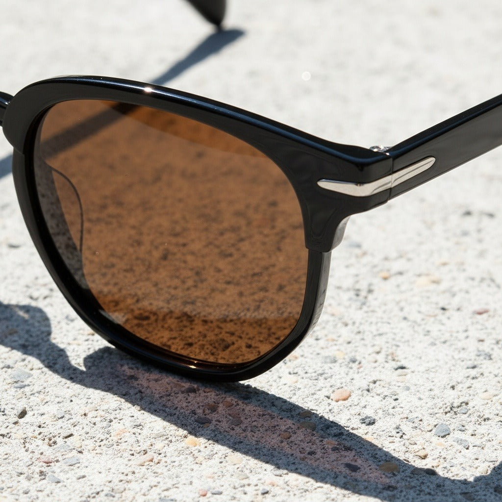 Brown Tinted Sunglasses Men's - Brown - Back View