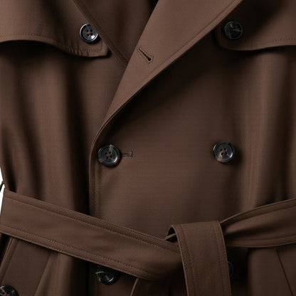 Brown Trench Coat Mens - Brown - Texture Close Up
