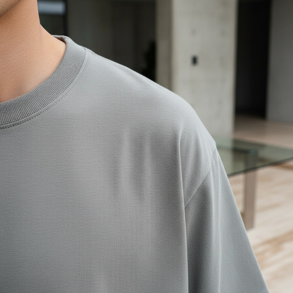 Business Casual T Shirt - Stone Gray - Back View