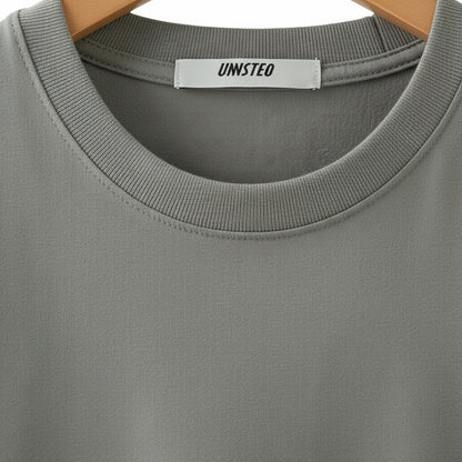 Business Casual T Shirt - Stone Gray - Texture Close Up