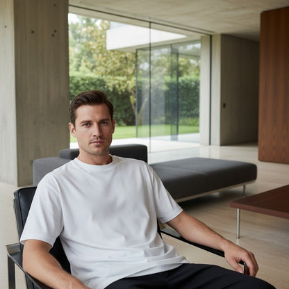 Business Casual T Shirt - Bright White - Side Profile