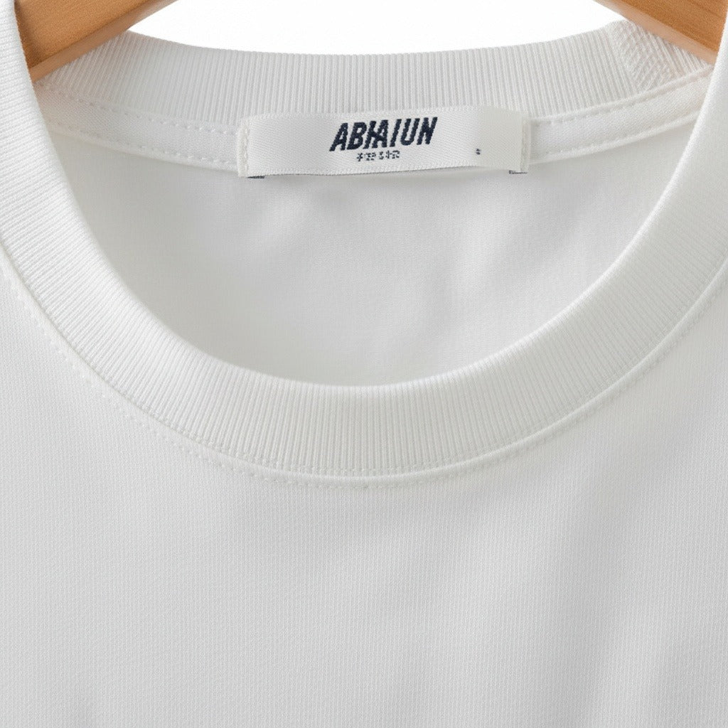 Business Casual T Shirt - Bright White - Texture Close Up