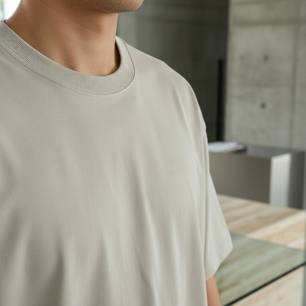 Business Casual T Shirt - Sage Green - Back View