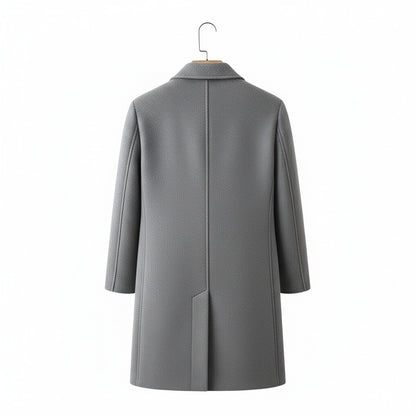 Business Trench Coat Mens - Light Gray - Fabric Detail