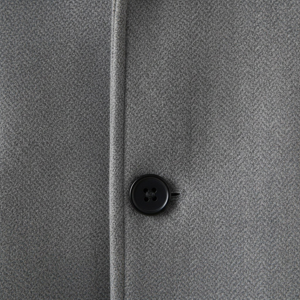 Business Trench Coat Mens - Light Gray - Texture Close Up