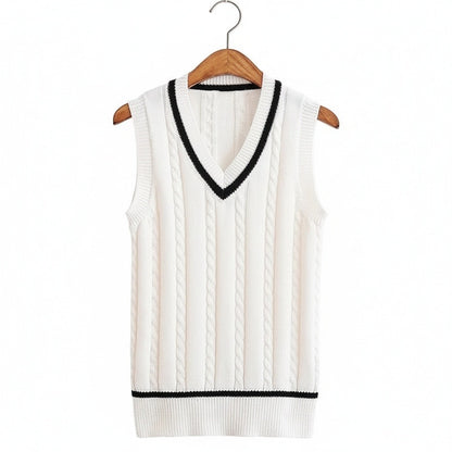 Cable Knit Cricket Sweater - Ivory - Front View