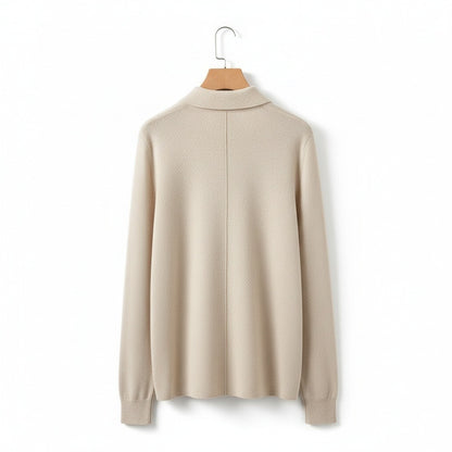 Cashmere Polo Shirt - Oatmeal - Fabric Detail
