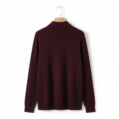 Cashmere Polo Shirt - Merlot - Fabric Detail