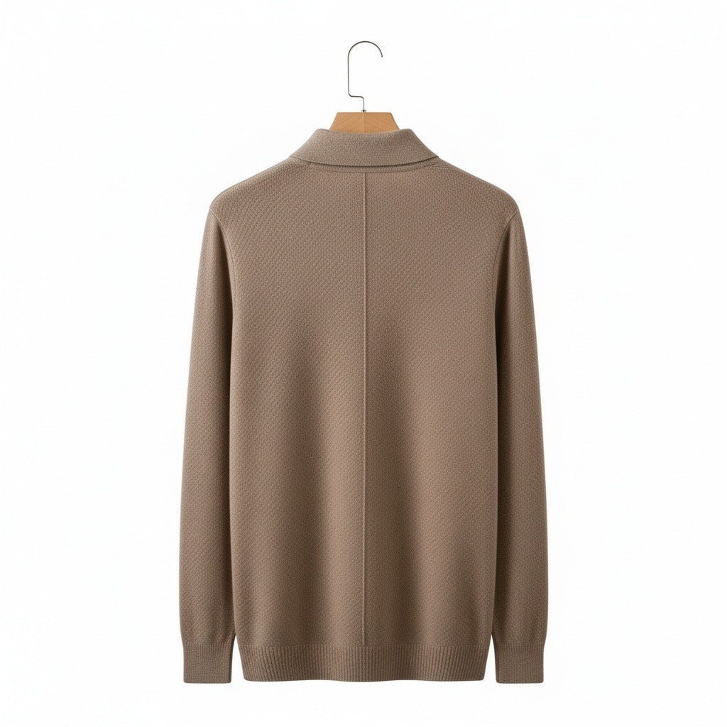 Cashmere Polo Shirt - Tan - Fabric Detail