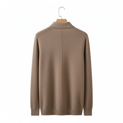 Cashmere Polo Shirt - Tan - Fabric Detail
