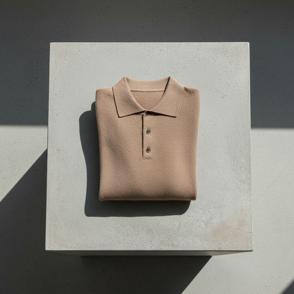 Cashmere Polo Shirt - Tan - Lifestyle Inspiration