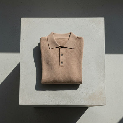 Cashmere Polo Shirt - Tan - Lifestyle Inspiration