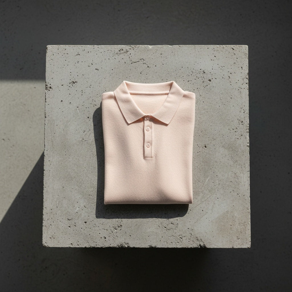 Cashmere Short Sleeve Polo Shirt - Pale Peach - Lifestyle Inspiration