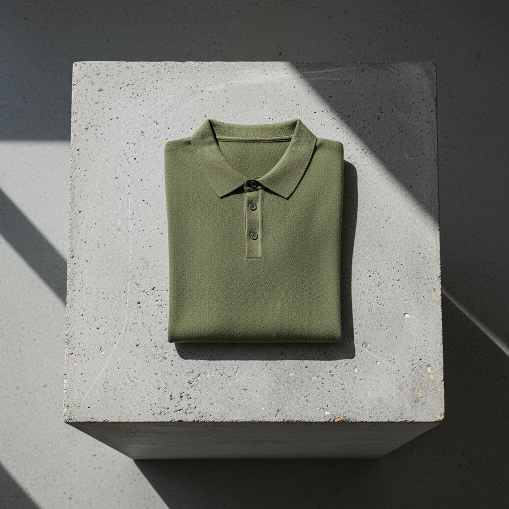 Cashmere Short Sleeve Polo Shirt - Olive Green - Lifestyle Inspiration