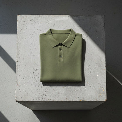 Cashmere Short Sleeve Polo Shirt - Olive Green - Lifestyle Inspiration