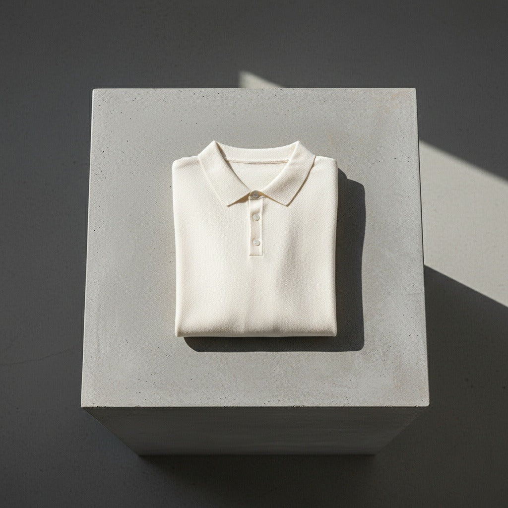 Cashmere Short Sleeve Polo Shirt - Off-White - Lifestyle Inspiration