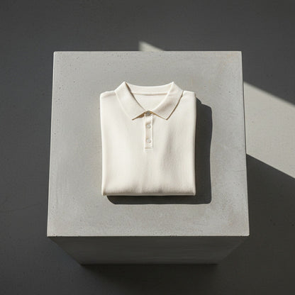 Cashmere Short Sleeve Polo Shirt - Off-White - Lifestyle Inspiration