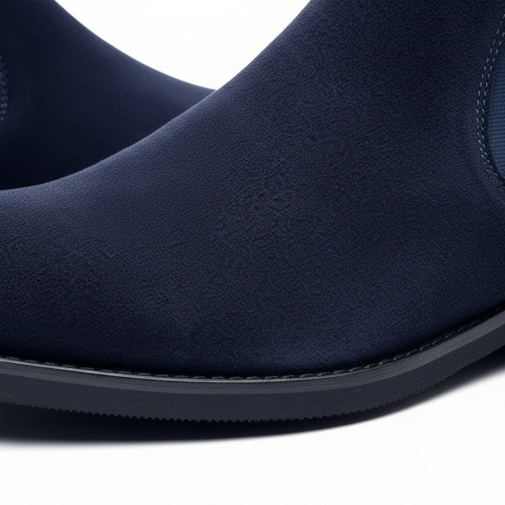 Chelsea Boots Men Navy - Navy - Texture Close Up