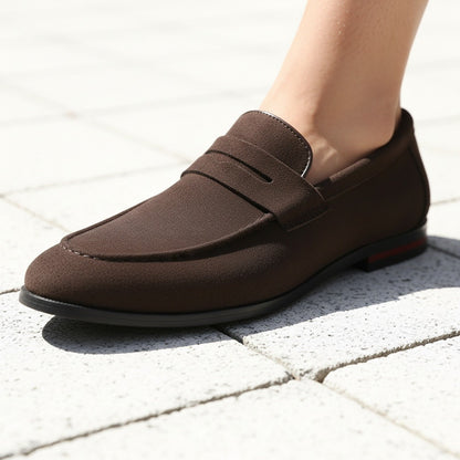Chocolate Brown Penny Loafers Men - Chocolate Brown - Back View