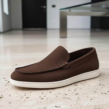 Chocolate Suede Loafers Men - Chocolate - Back View