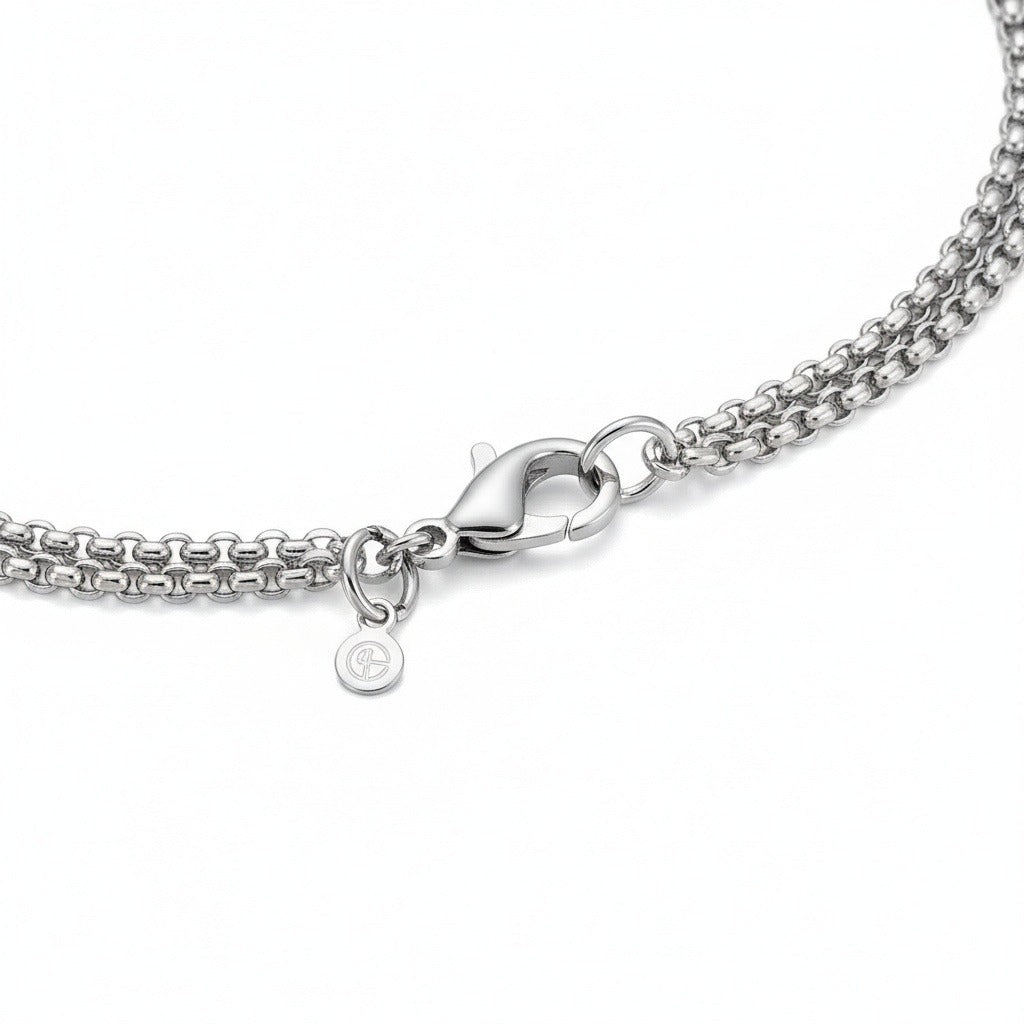 Christian Cross Necklace Mens - Silver - Fabric Detail