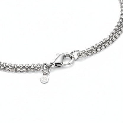 Christian Cross Necklace Mens - Silver - Fabric Detail