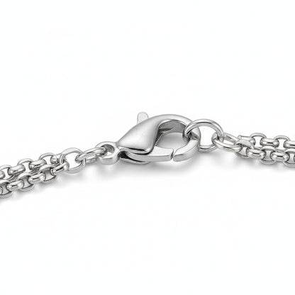 Christian Cross Necklace Mens - Silver - Texture Close Up