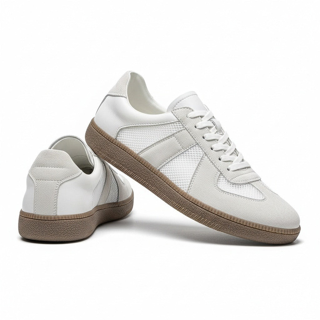 Clay Court Tennis Sneakers - Pale Stone - Front View
