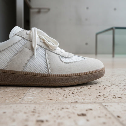 Clay Court Tennis Sneakers - Pale Stone - Back View