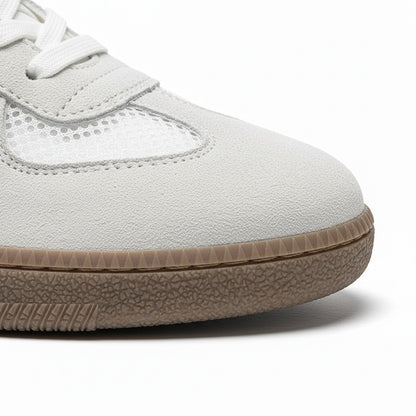 Clay Court Tennis Sneakers - Pale Stone - Texture Close Up