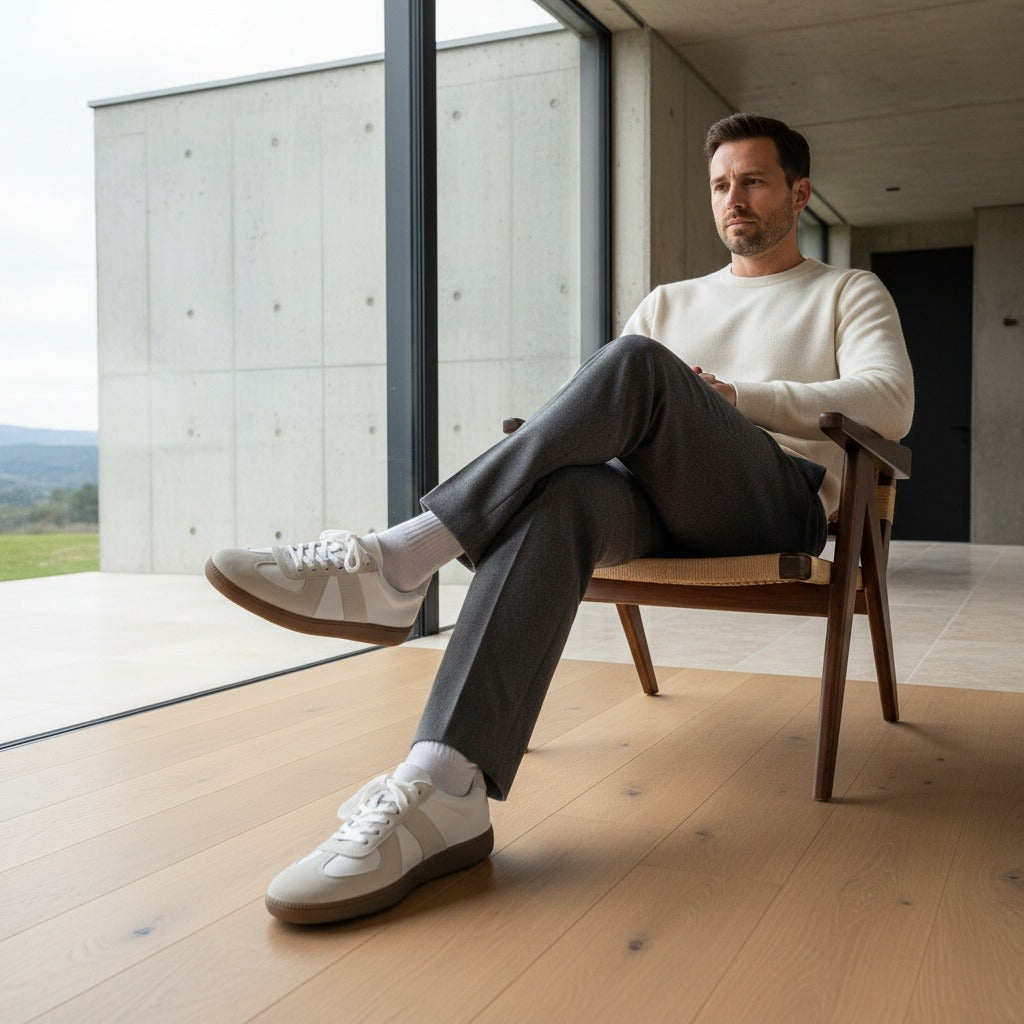 Clay Court Tennis Sneakers - Off White - Side Profile