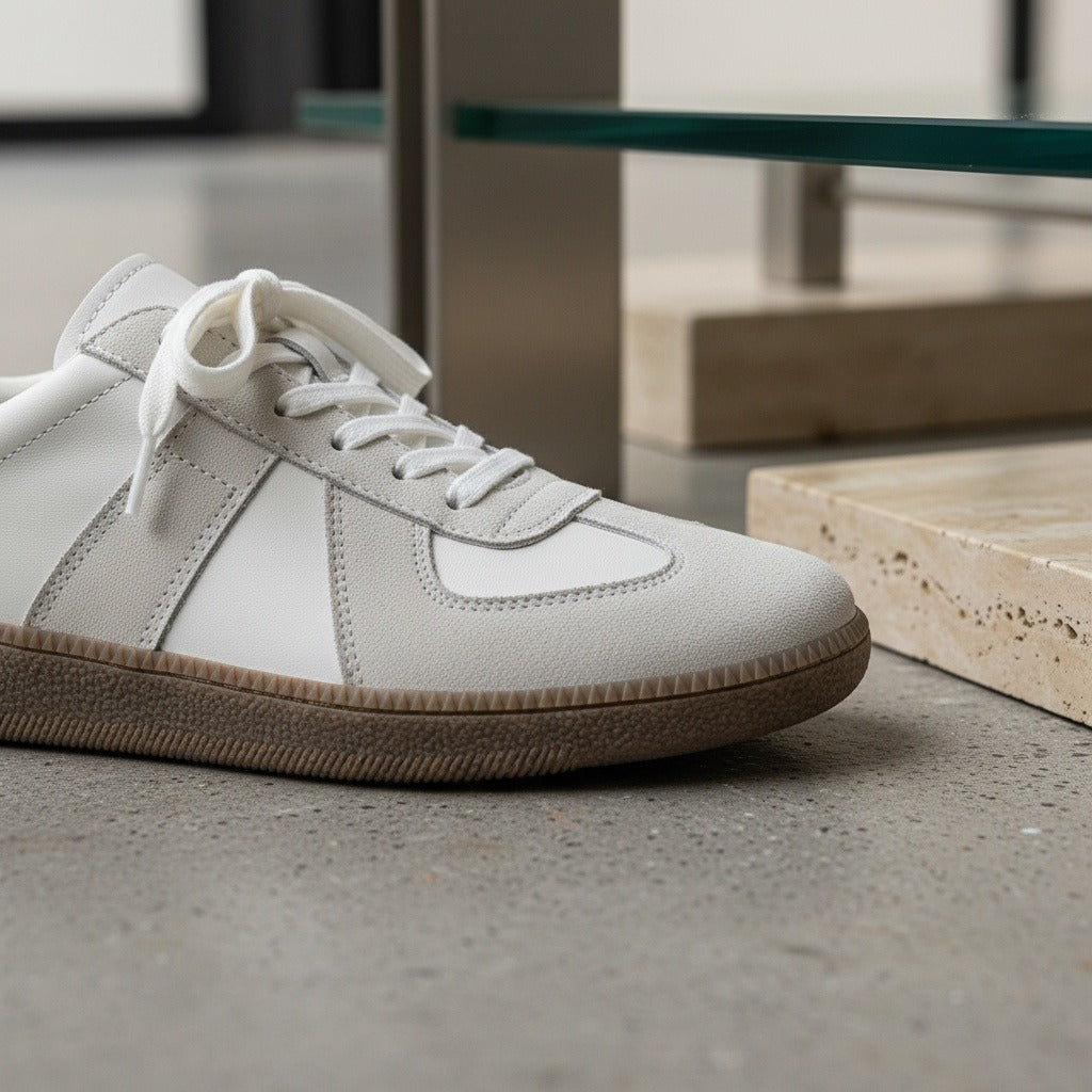 Clay Court Tennis Sneakers - Off White - Back View